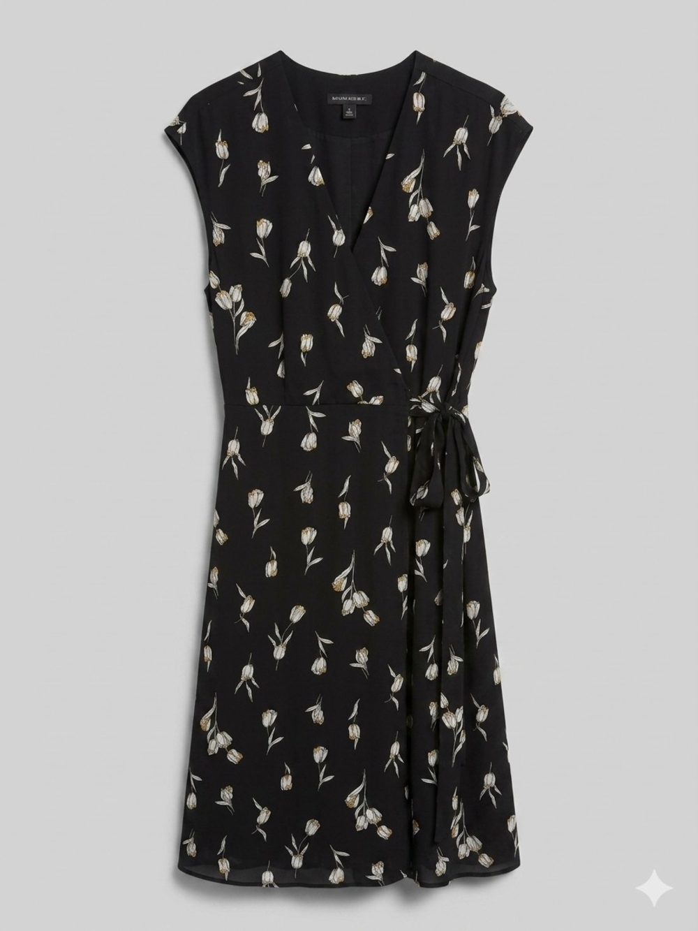 Banana Republic Black Floral Wrap Dress